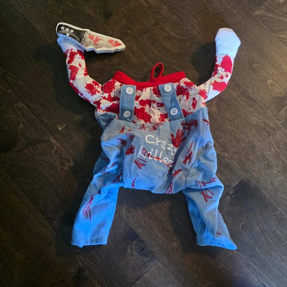 NWOT Dog Killer Horror Knife Blood adog Costume for Medium Dogs